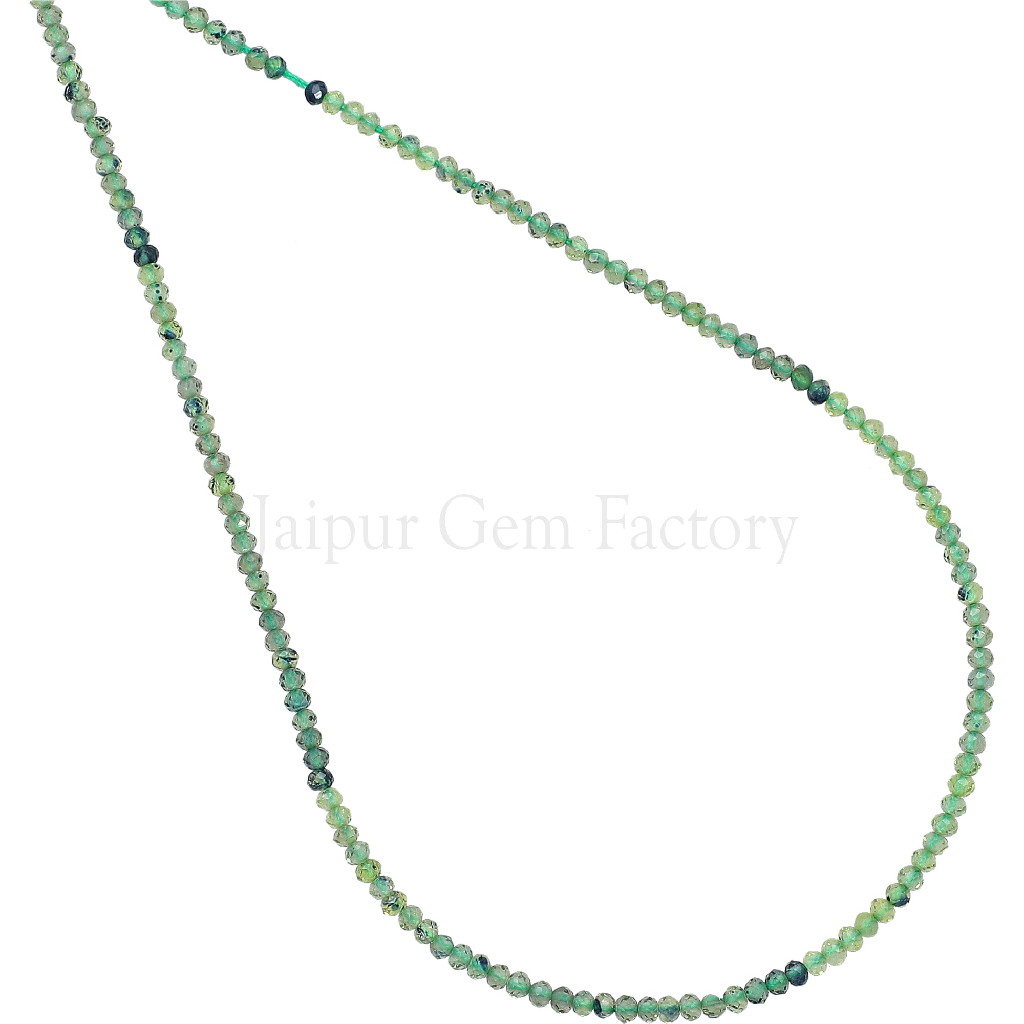 2 MM Green Sapphire Faceted Round Beads