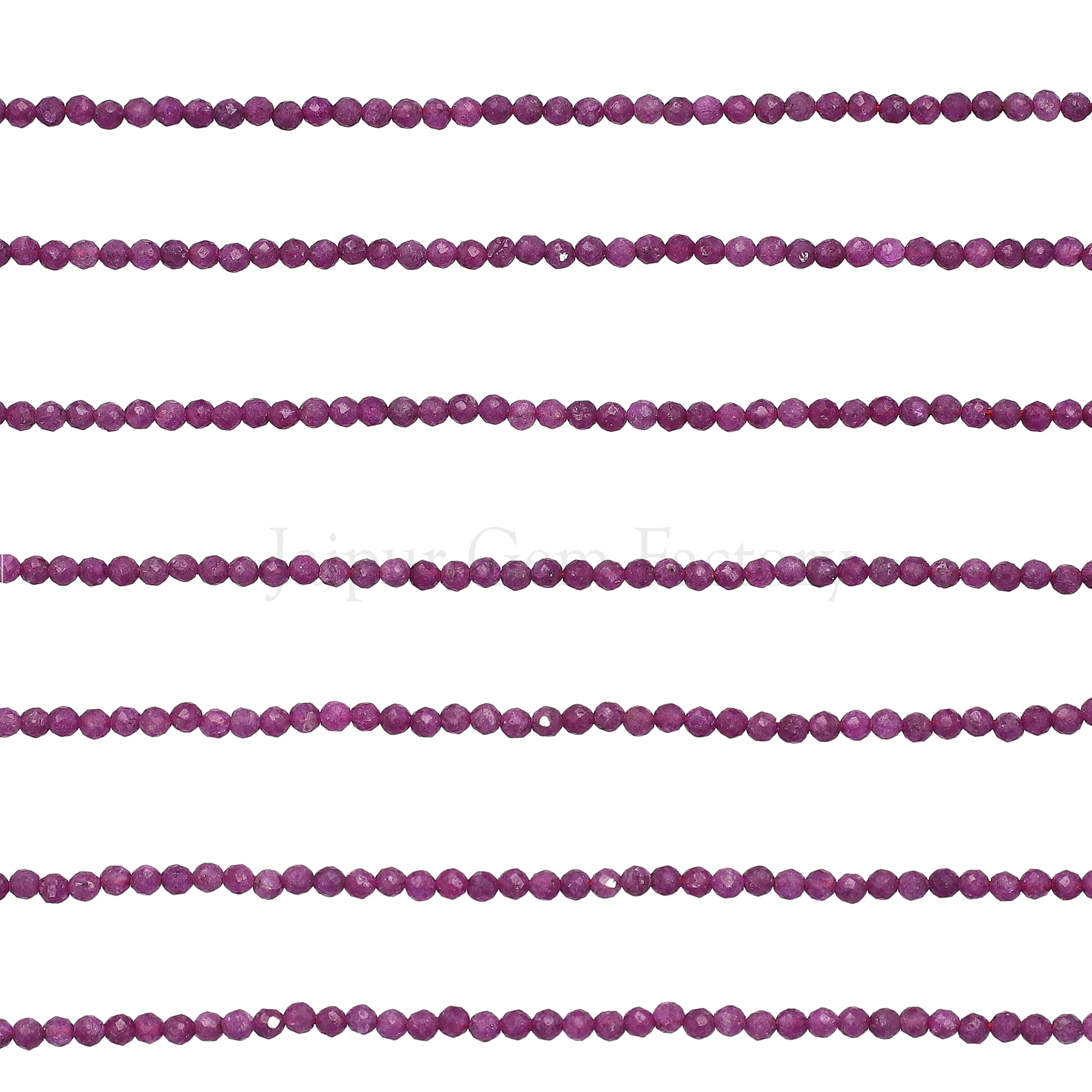 2-2.5 MM Ruby Faceted Round Beads