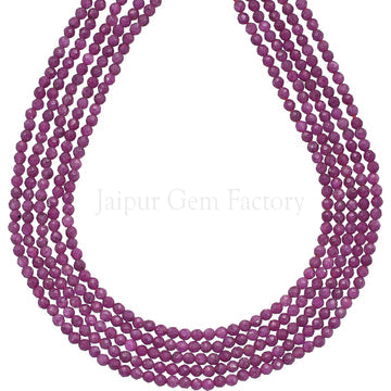 2-2.5 MM Ruby Faceted Round Beads