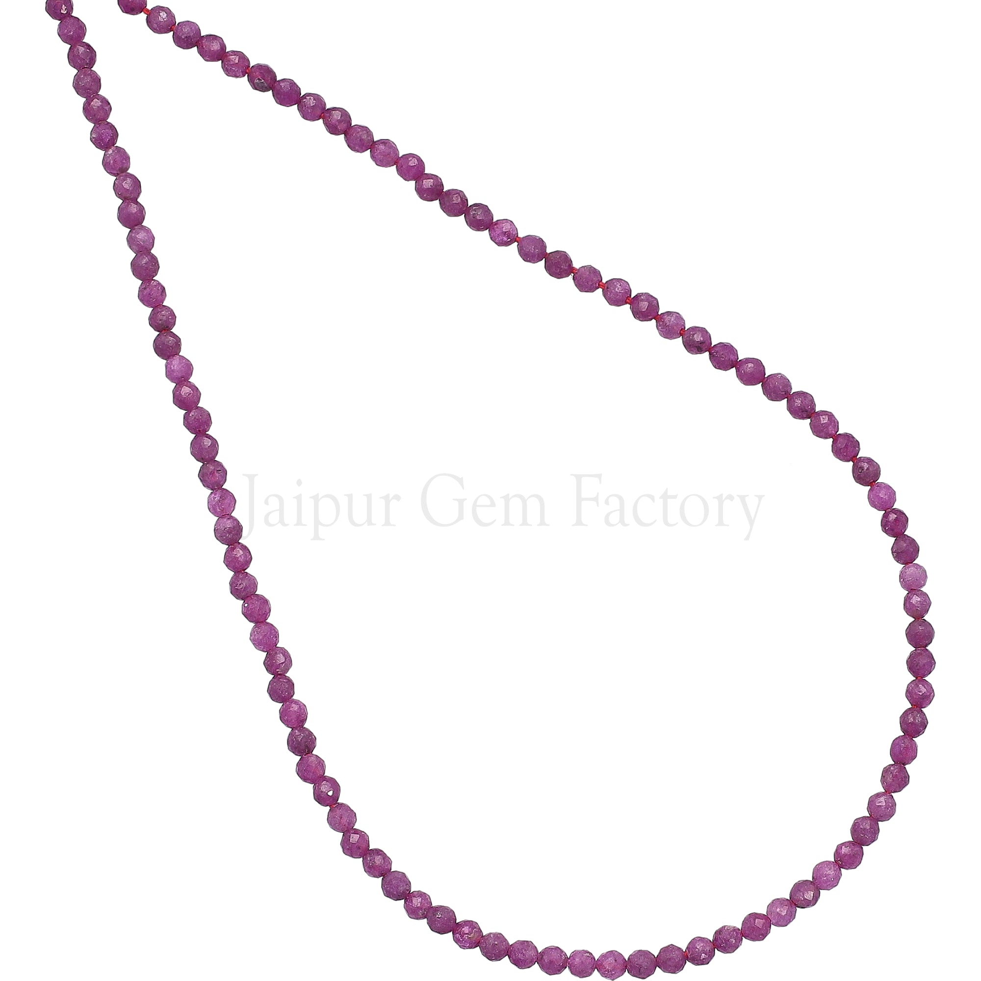 2-2.5 MM Ruby Faceted Round Beads