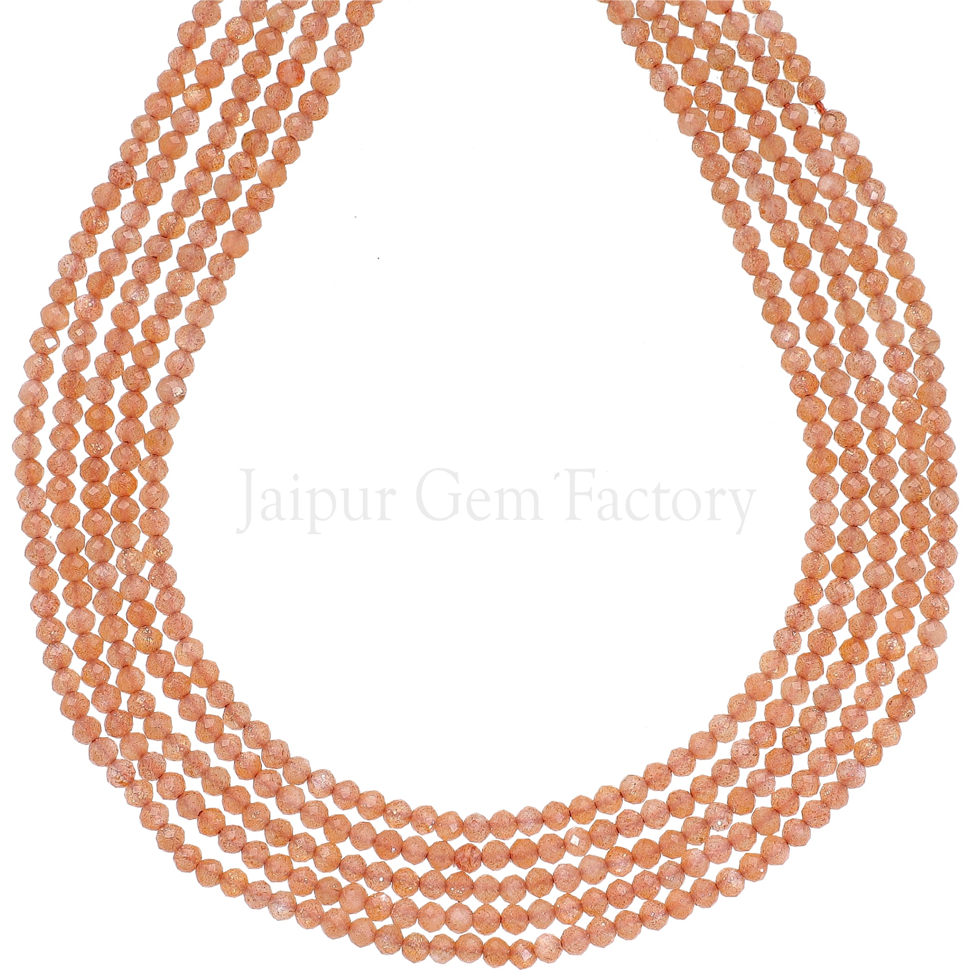 Sunstone Faceted Round Beads