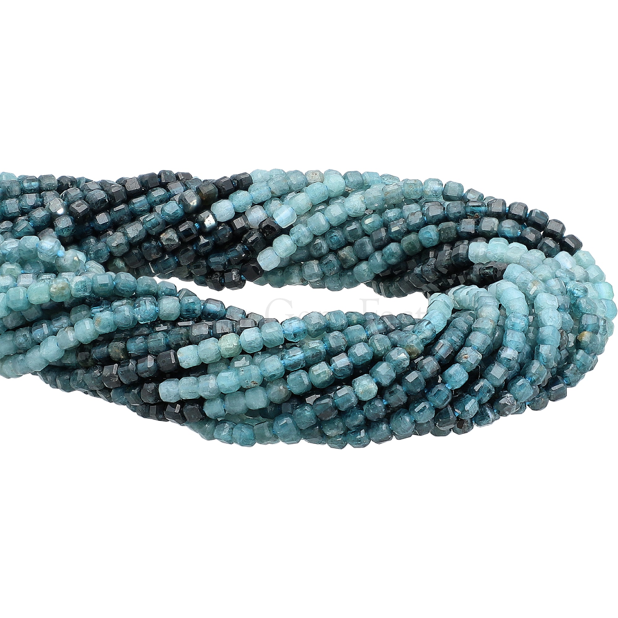 2.3-2.5 MM Grandidierite Faceted Box Beads