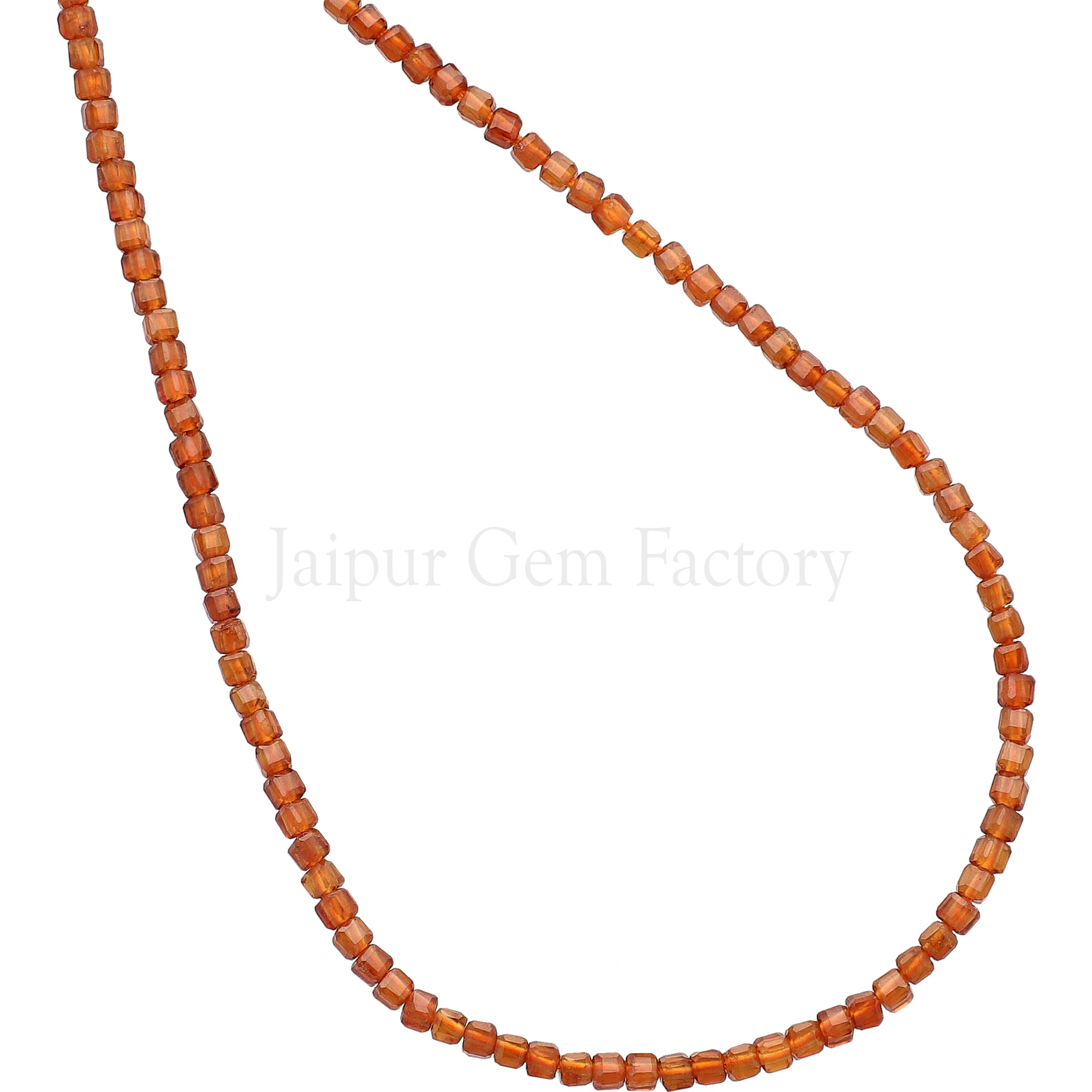 2.3-2.5 MM Hessonite Garnet Faceted Box Beads