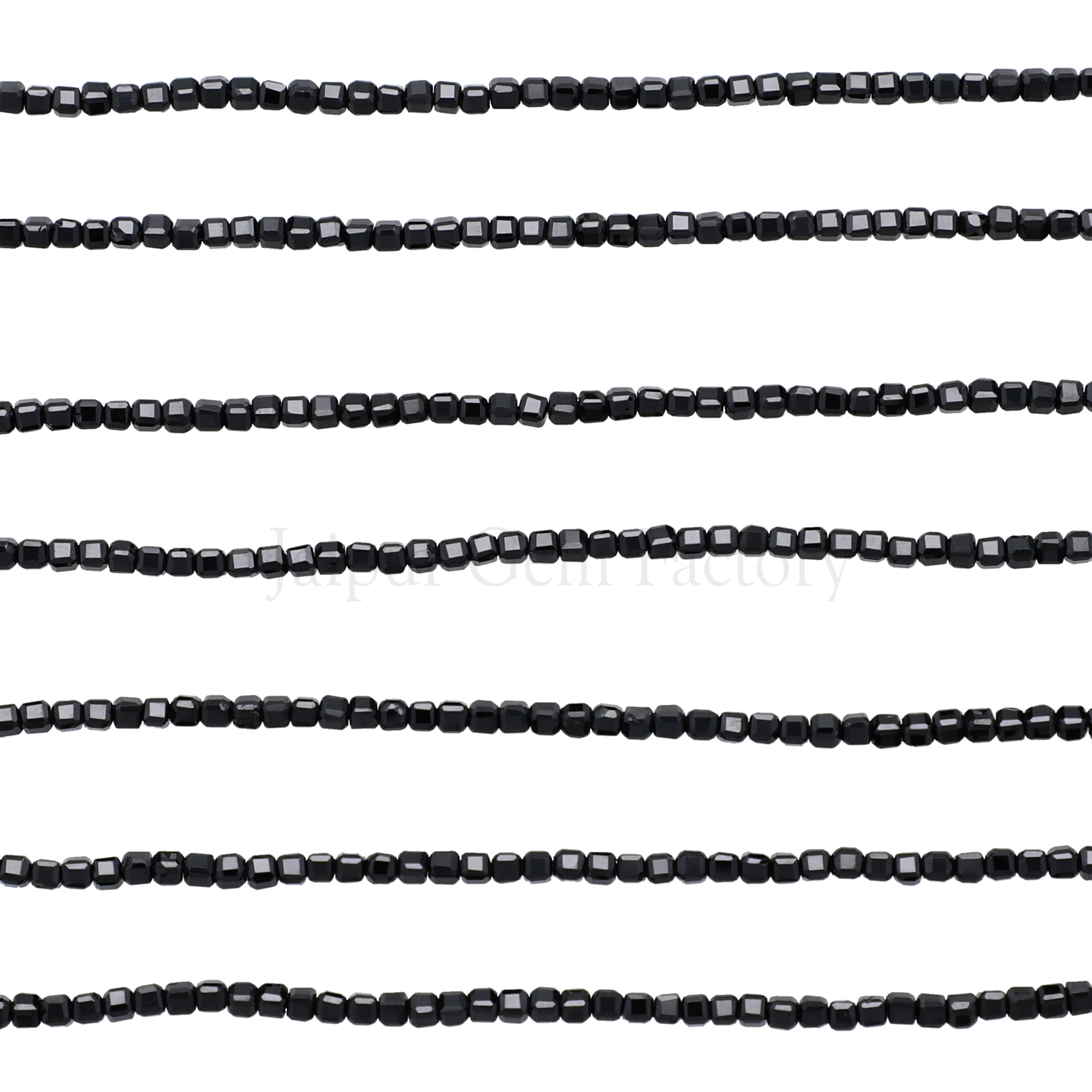 2.3-2.5 MM Black Spinel Faceted Box Beads