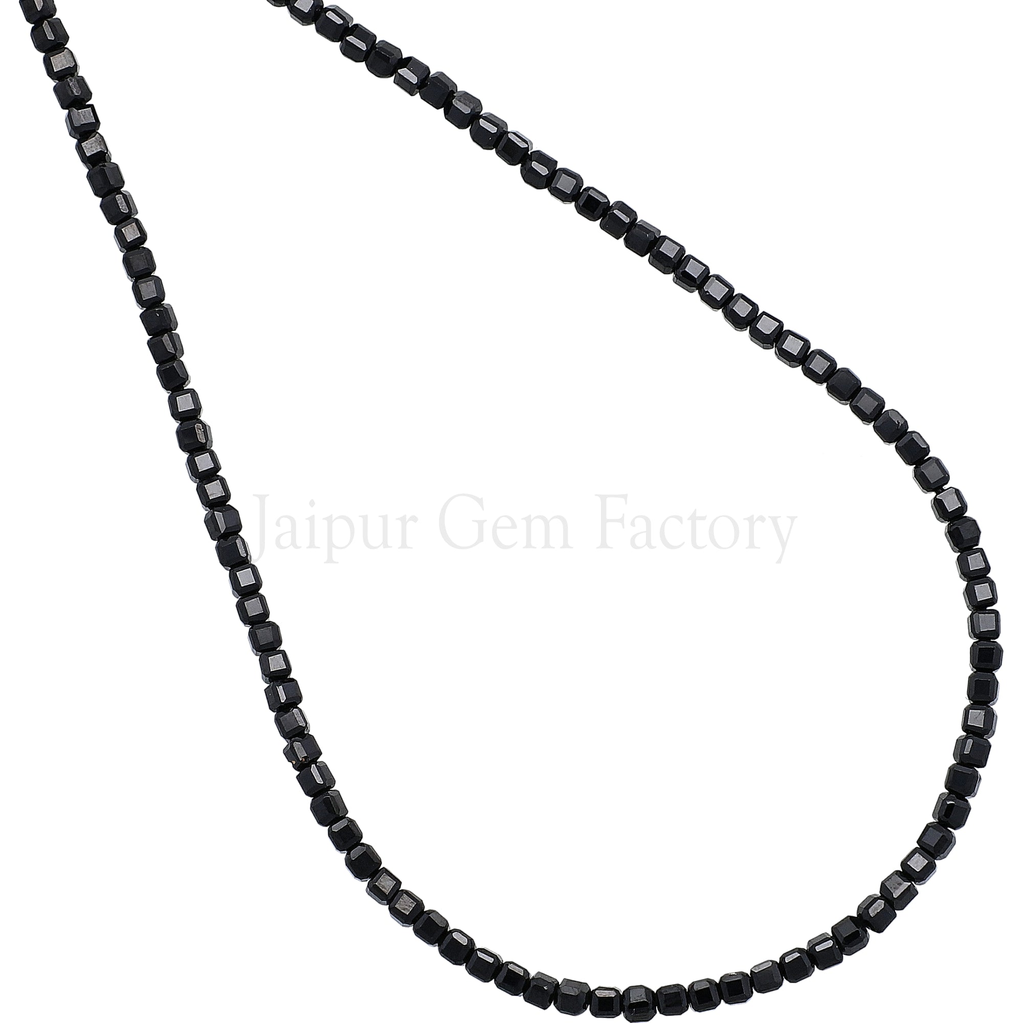 2.3-2.5 MM Black Spinel Faceted Box Beads