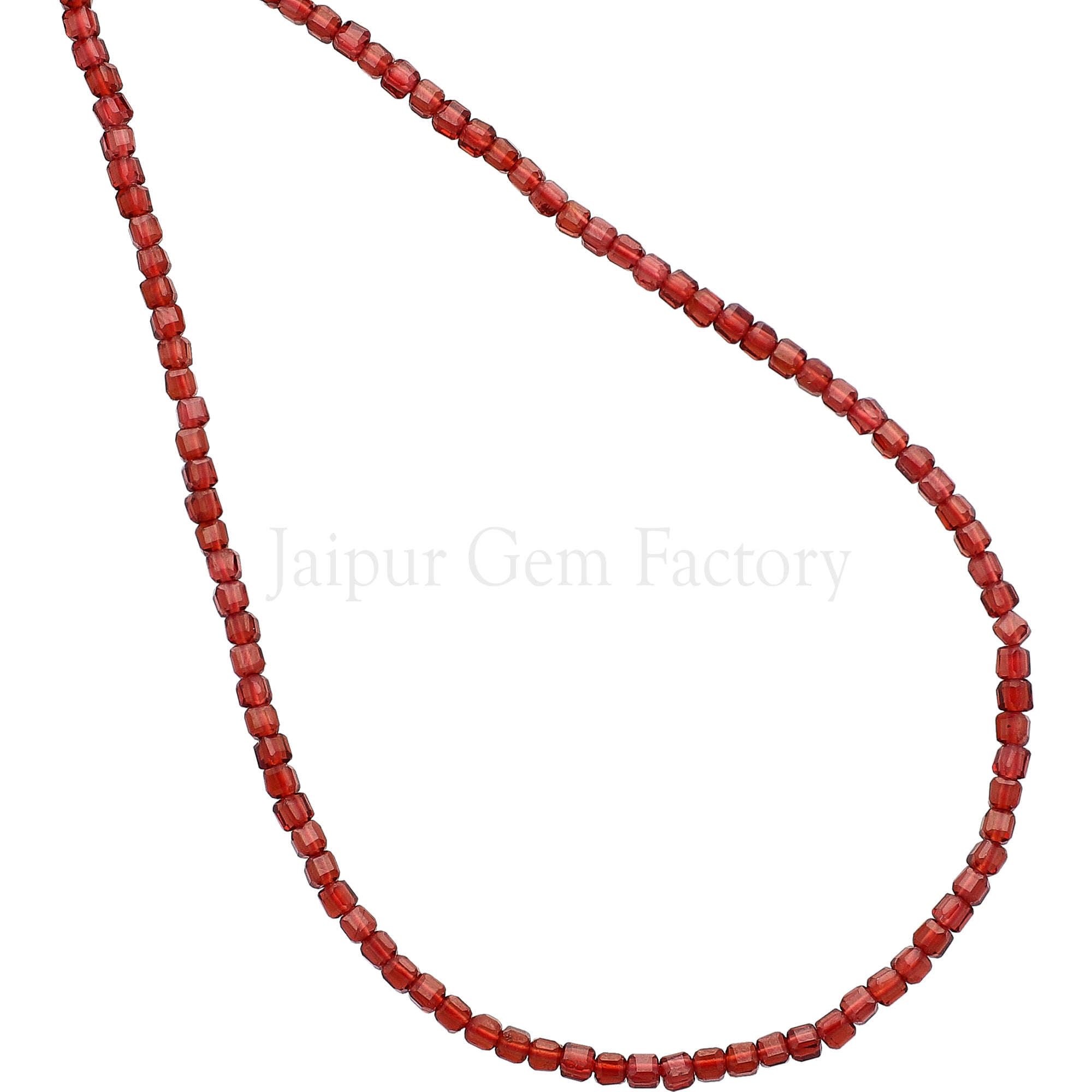 2.3-2.5 MM Garnet Faceted Box Beads