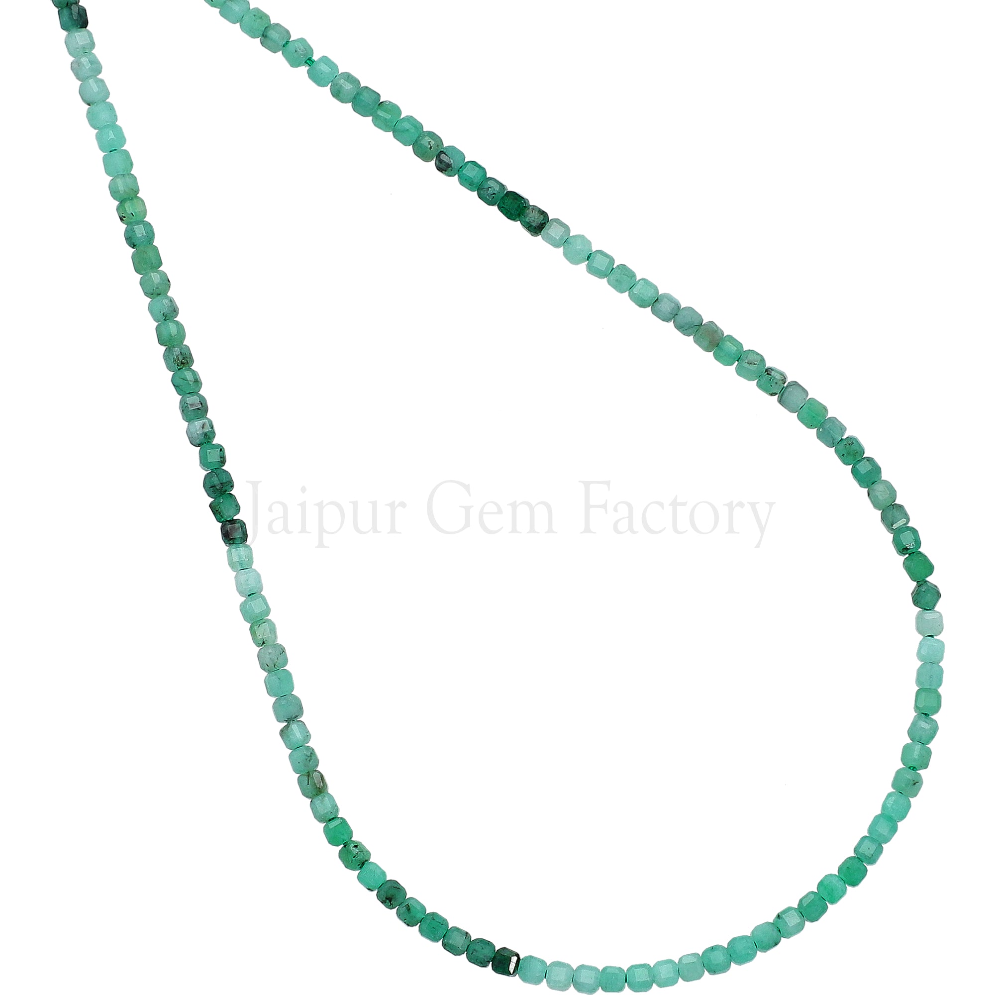 2.3-2.5 MM Raw Emerald Faceted Box Beads