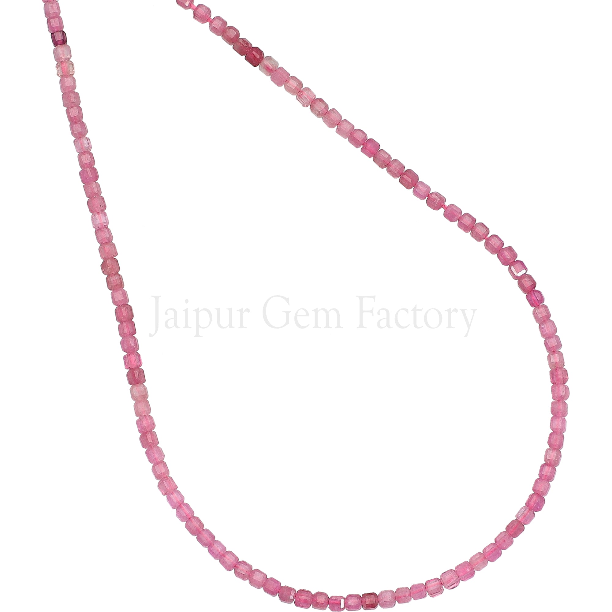 2.3-2.5 MM Pink Tourmaline Faceted Box Beads