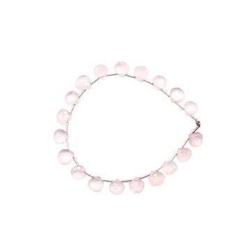 8 To 9 MM Rose Quartz Faceted Heart Shape Beads Strand