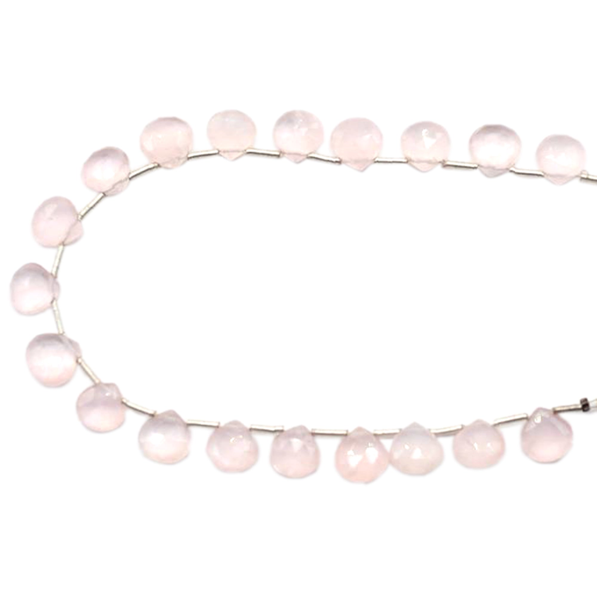 8 To 9 MM Rose Quartz Faceted Heart Shape Beads Strand