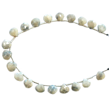 7.5 MM Silverite Faceted Heart Shape Beads Strand