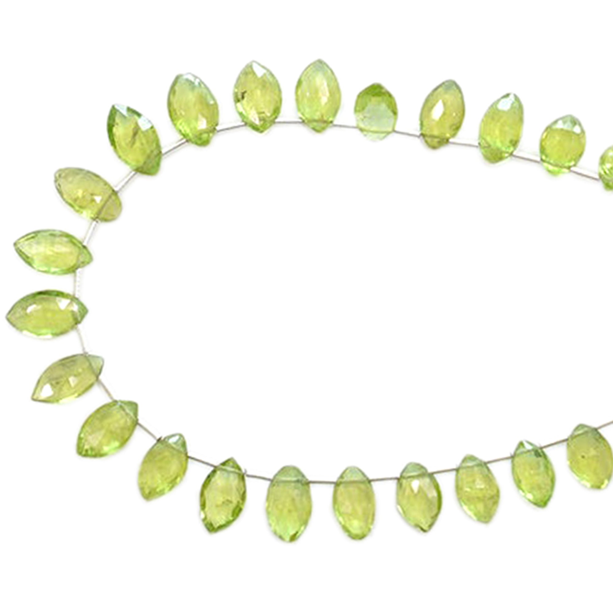 9X6 To 10X6 MM Peridot Faceted Marquise Shape Beads Strand