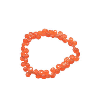 7 MM Carnelian Faceted Heart Shape Beads Strand