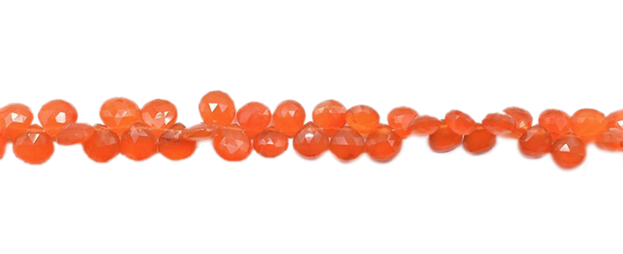 7 MM Carnelian Faceted Heart Shape Beads Strand