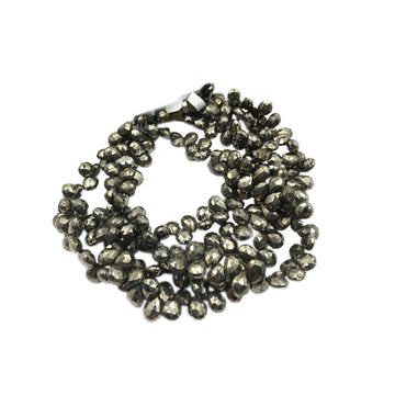 7x5 MM Pyrite Faceted Pear Shape Beads Strand