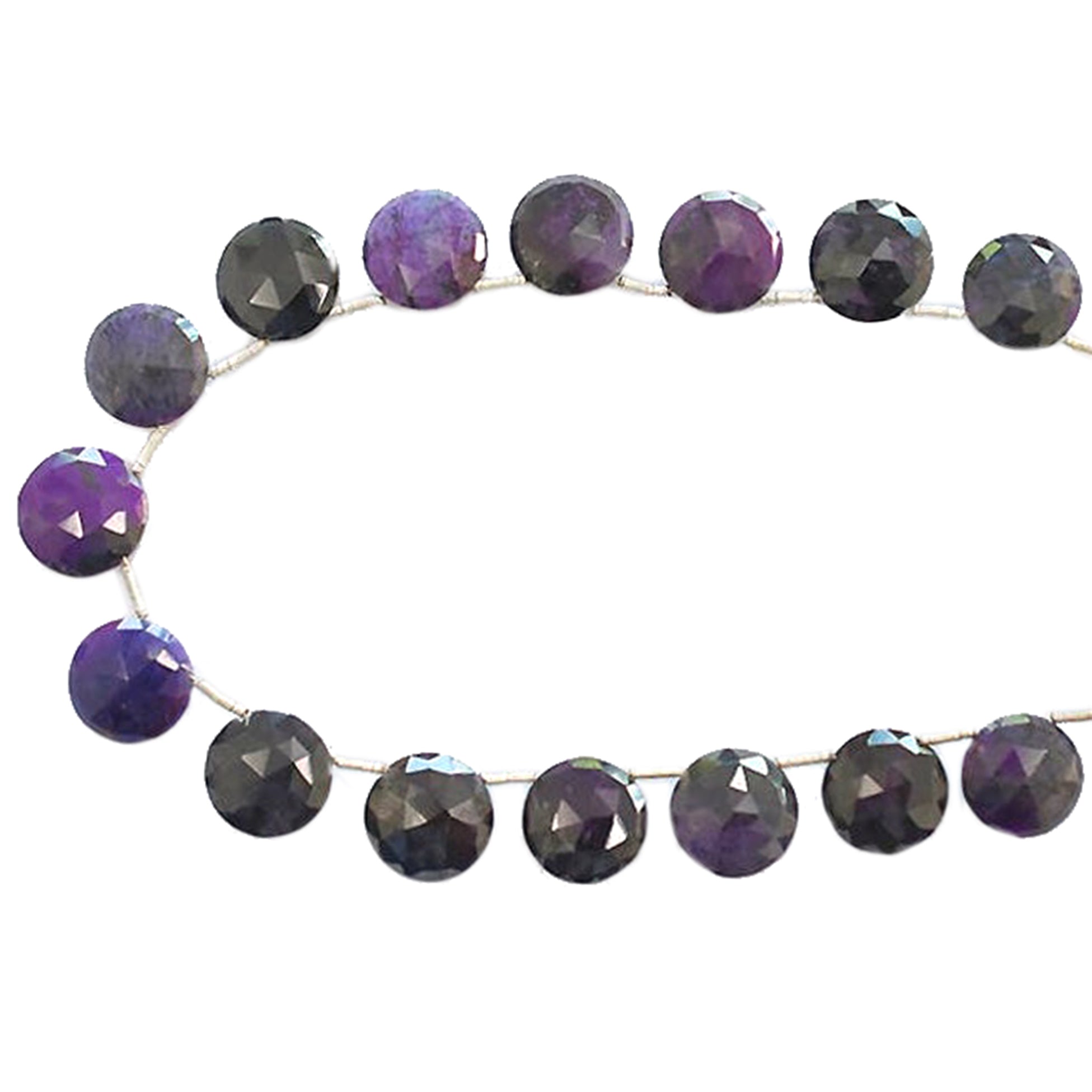 12 To 13 MM Sugilite Faceted Coin Shape Beads Strand