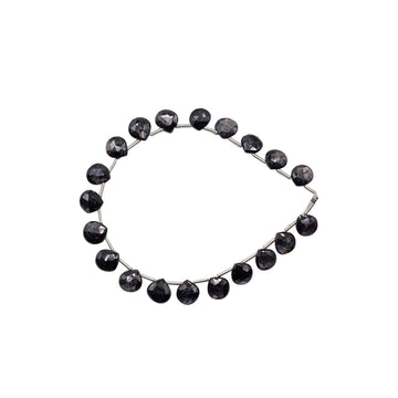 8 To 9 MM Hypersthene Faceted Heart Shape Beads Strand