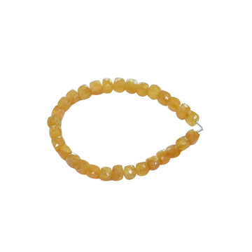 7 - 7.5 MM Yellow Aquamarine Faceted Cube Shape Beads Strand