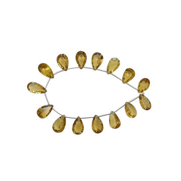 14x10 To 16x11 MM Honey Quartz Concave Cut Pear Shape Beads Strand