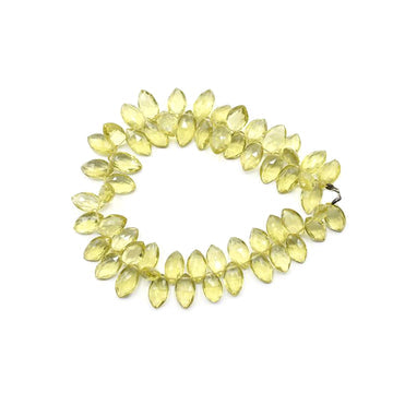 10X6 To 12X6 MM Lemon Quartz Faceted Marquise Shape Beads Strand