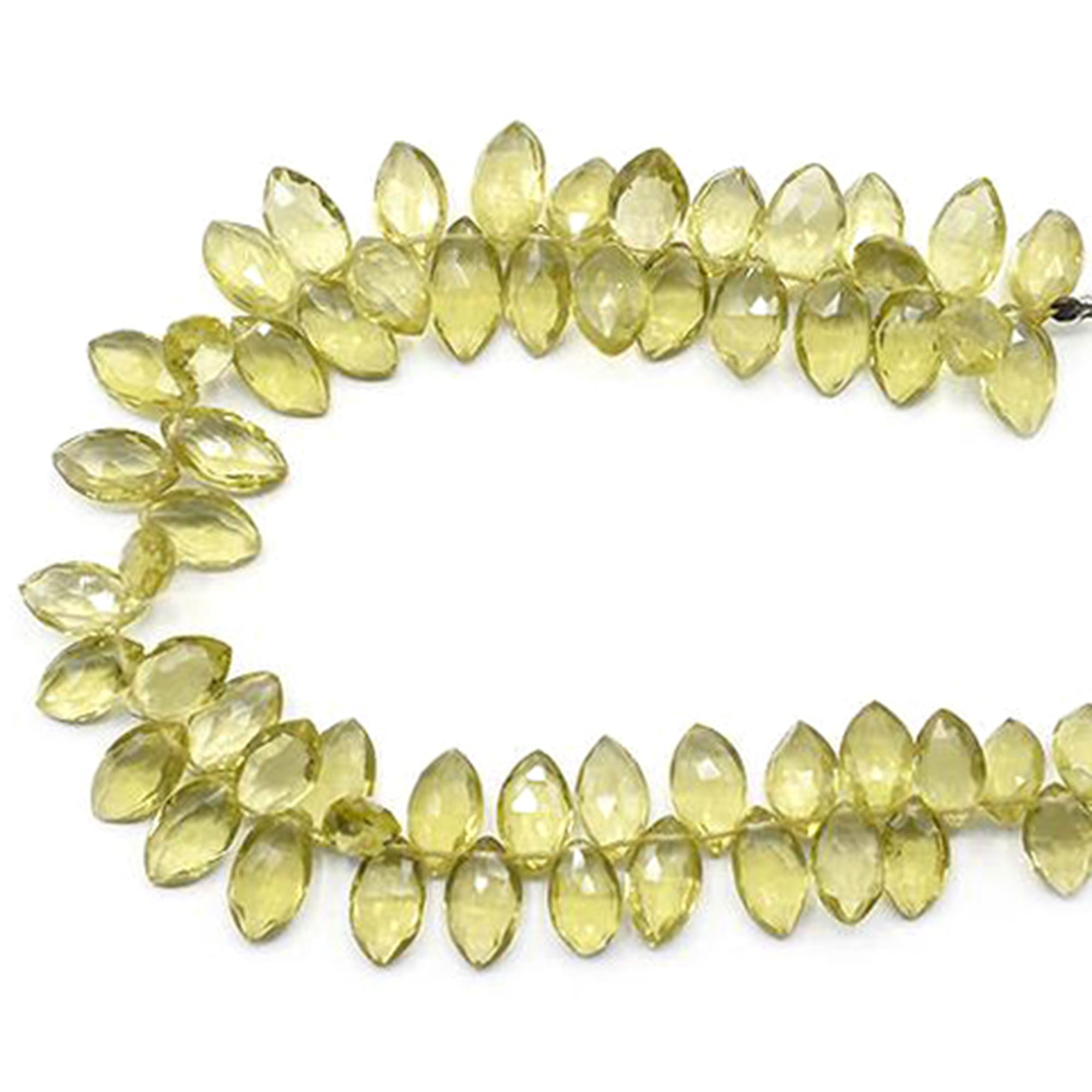 10X6 To 12X6 MM Lemon Quartz Faceted Marquise Shape Beads Strand