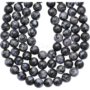 8 MM Indigo Gabbro Jasper Smooth Round Beads 15 Inches Strand