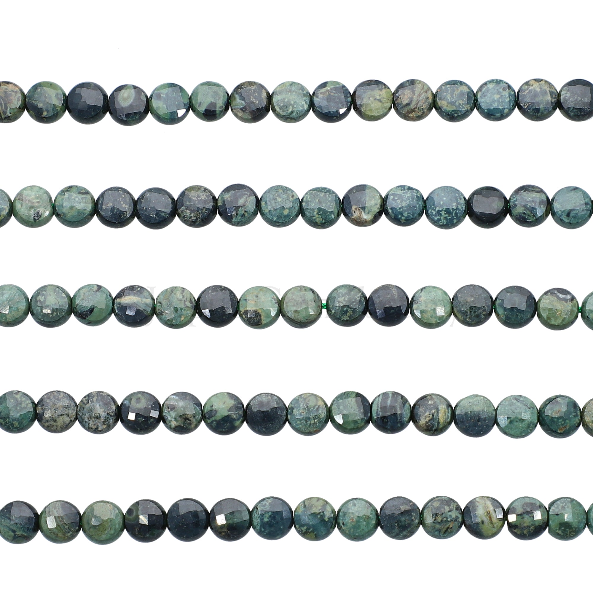 6 MM Kambaba Jasper Faceted Coin Beads 15 Inches Strand