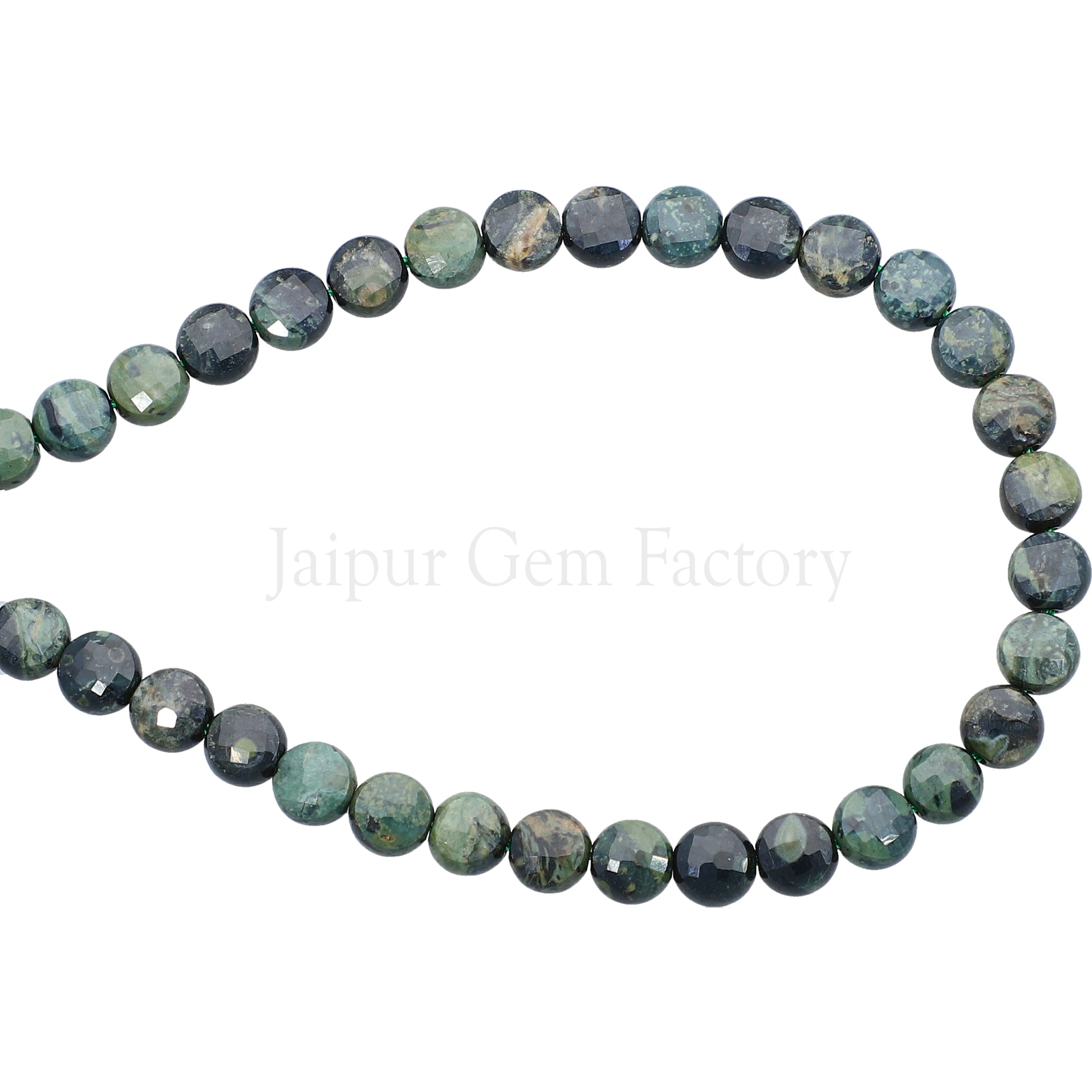 6 MM Kambaba Jasper Faceted Coin Beads 15 Inches Strand