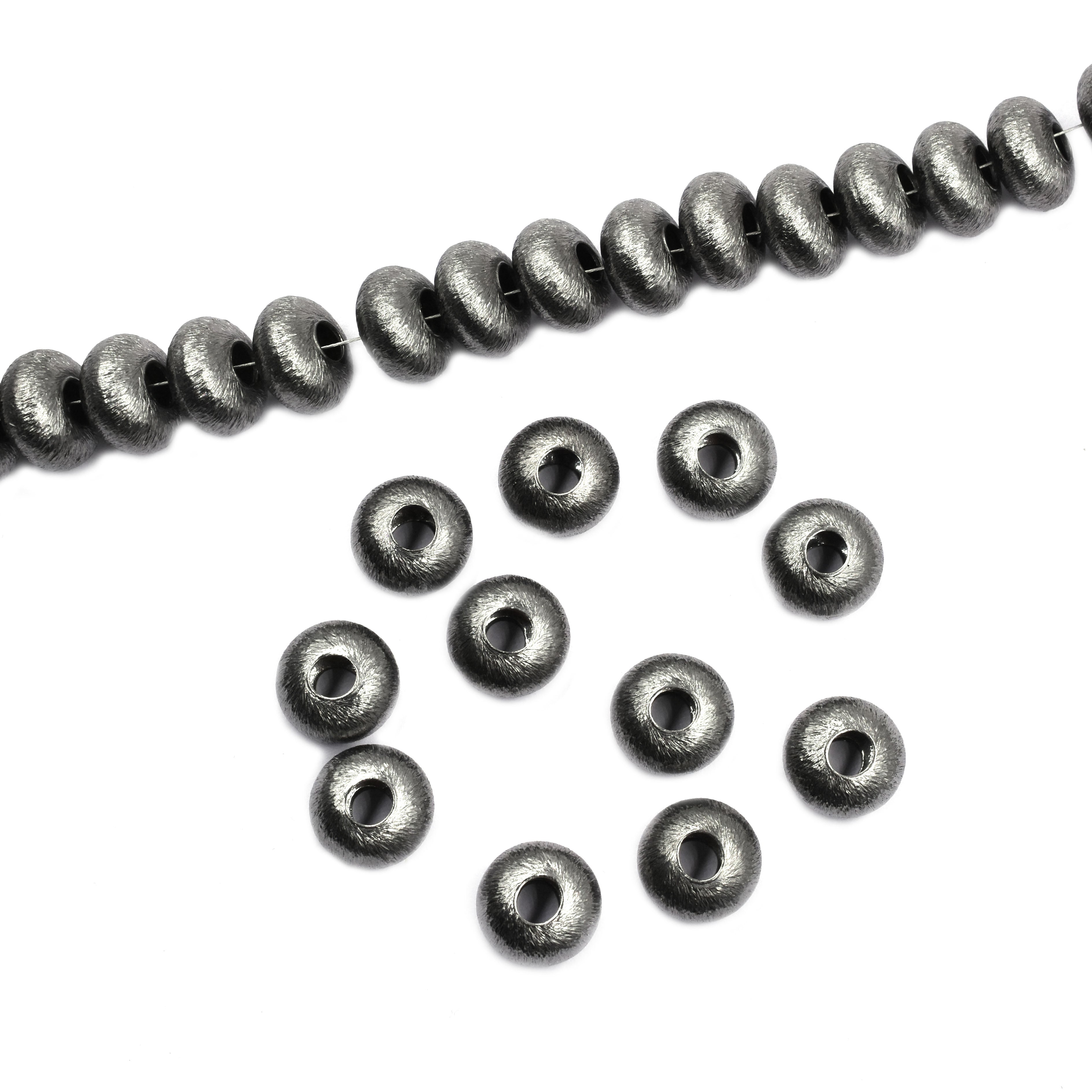 12mm Donut Brushed Matte Finish Beads Black Finished Copper