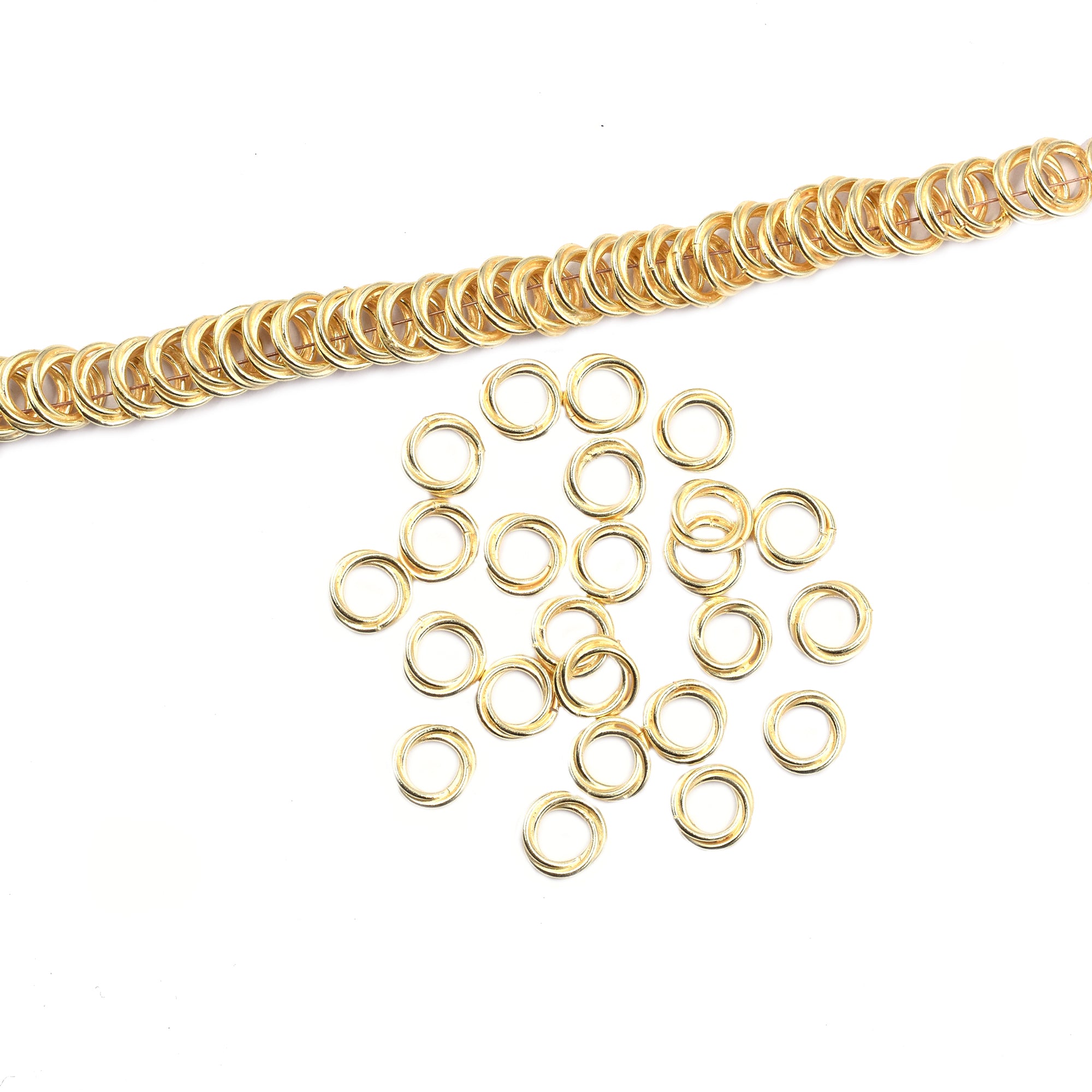 40 Pcs 10mm Twisted Jump Ring Gold Plated Copper