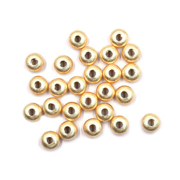 12mm Donut Brushed Matte Finish Beads Gold Plated Copper