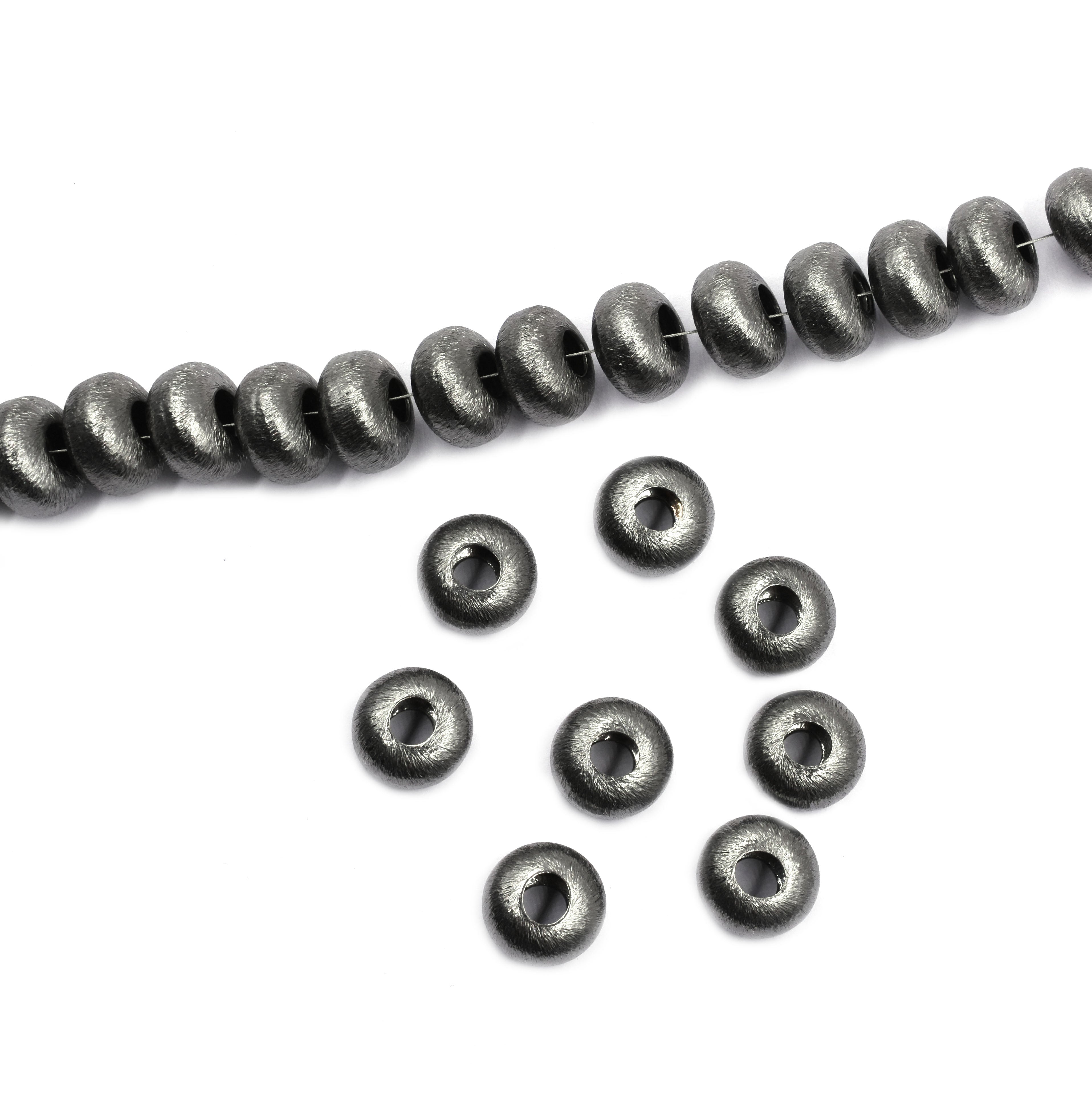 14mm Donut Brushed Matte Finish Beads Black Finished Copper