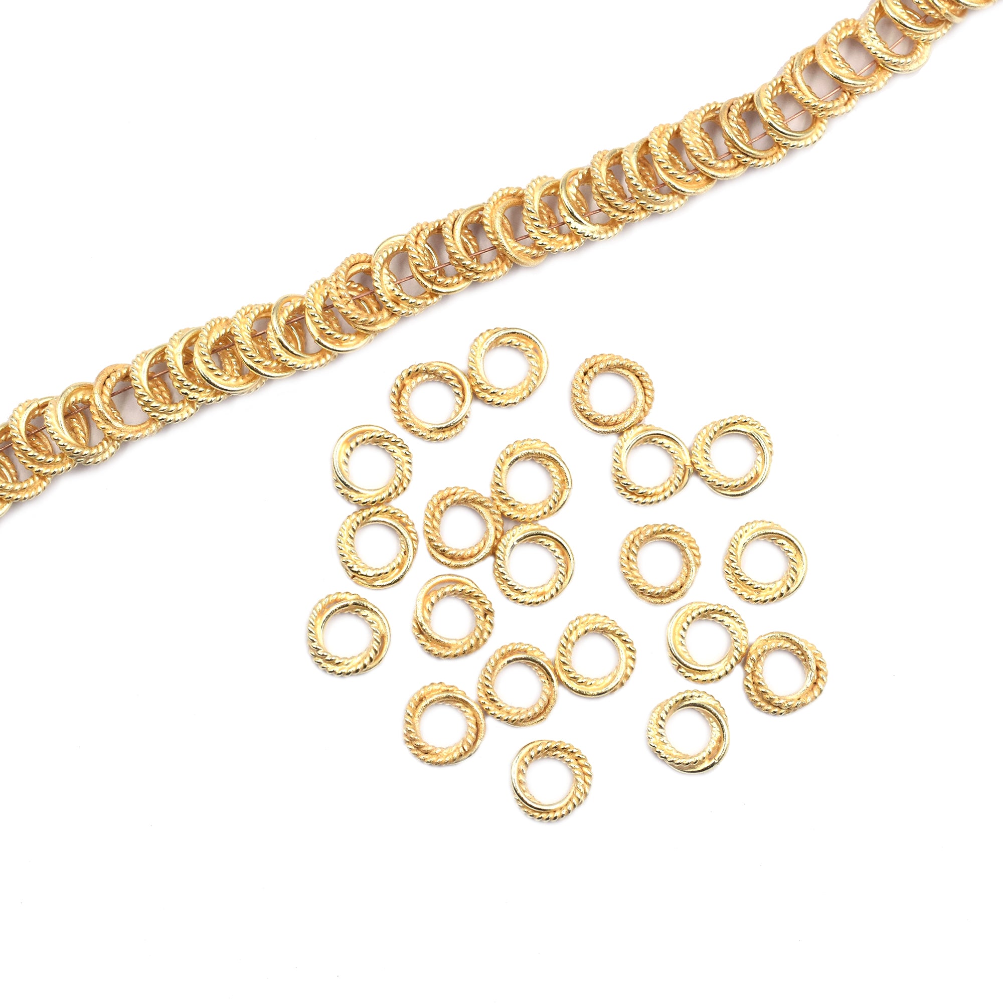 10mm Twisted Wire Jump Ring Gold Plated Copper