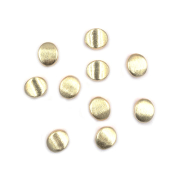 16mm Oval Brushed Matte Finish Beads Gold Plated Copper