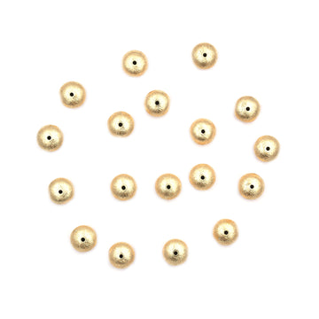 10mm Spacer Brushed Matte Finish Beads Gold Plated Copper