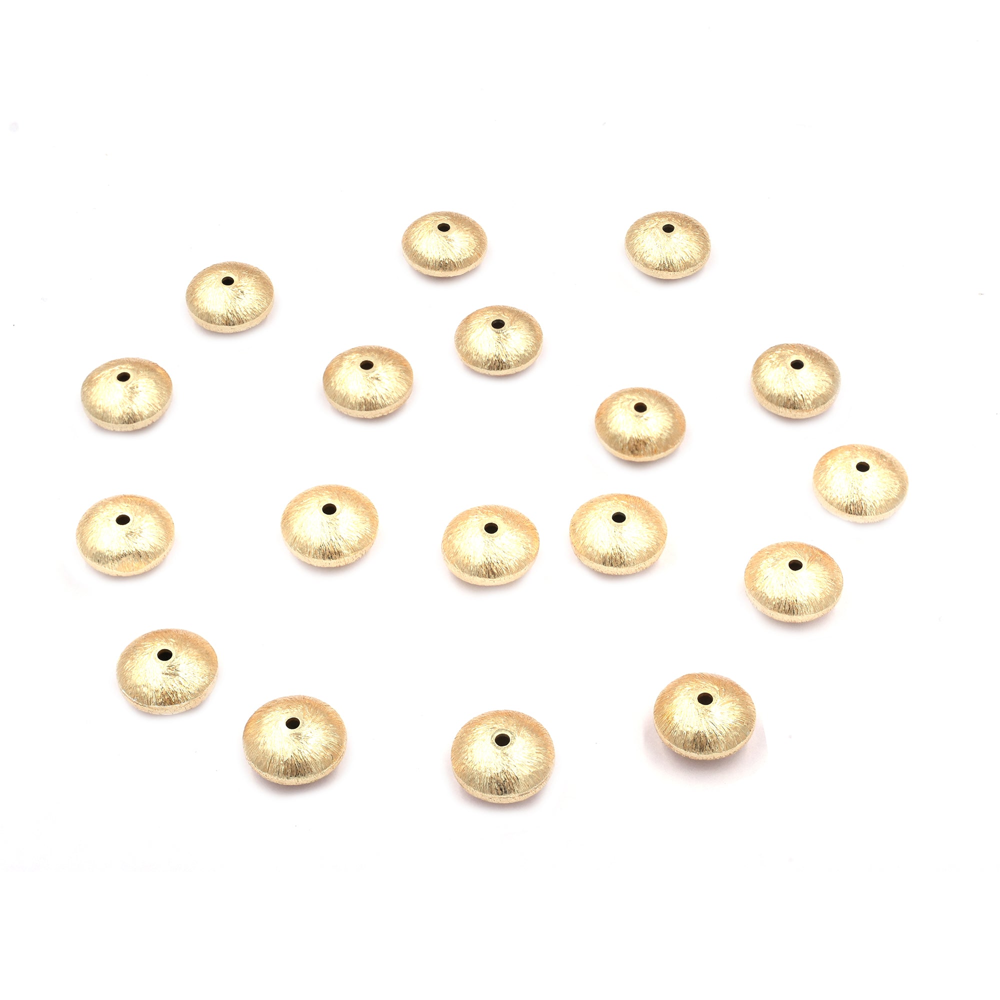 10mm Spacer Brushed Matte Finish Beads Gold Plated Copper