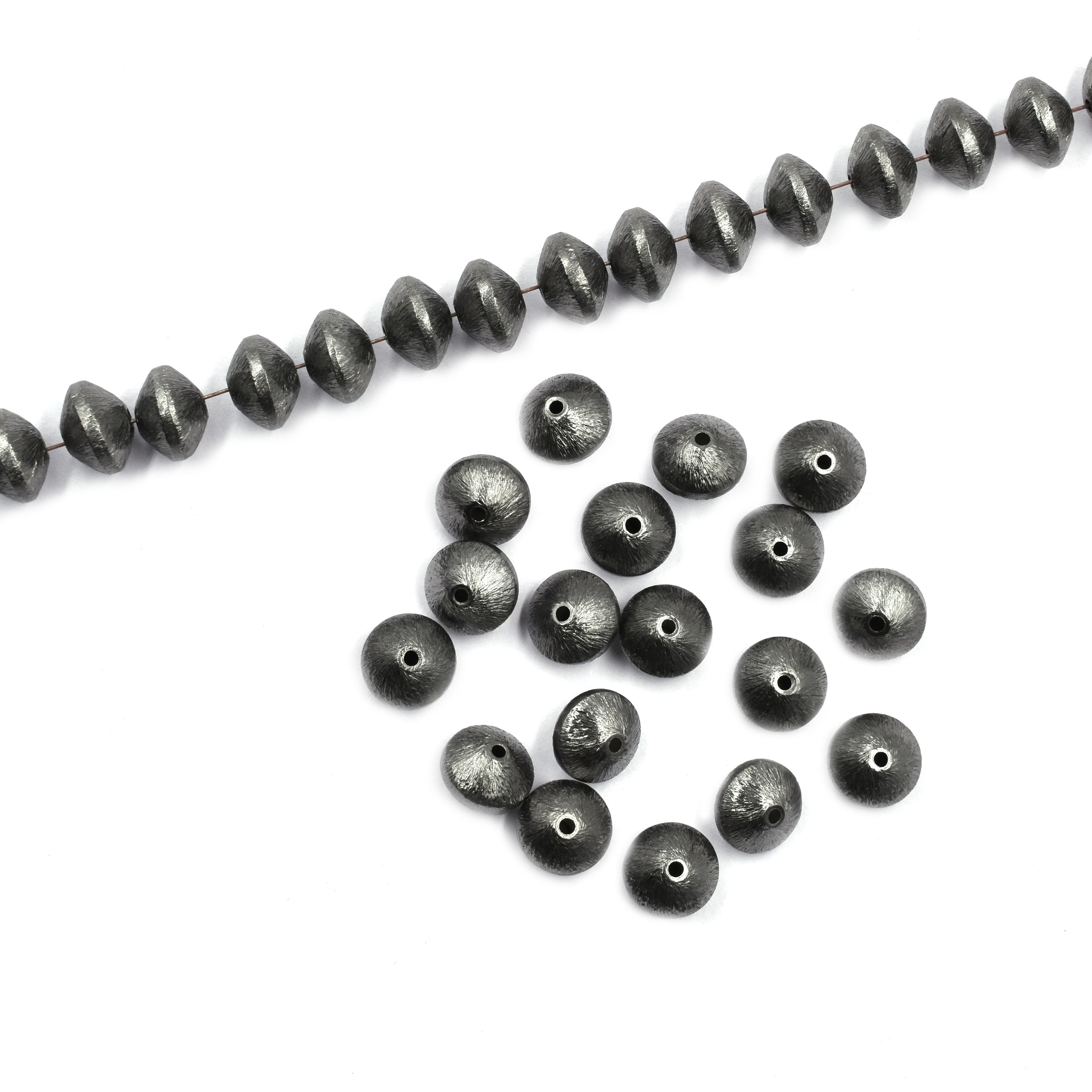 10mm Bicone Brushed Matte Finish Beads Black Finished Copper