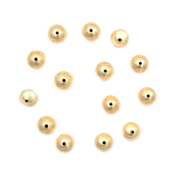 10mm Bicone Brushed Matte Finish Beads Gold Plated Copper