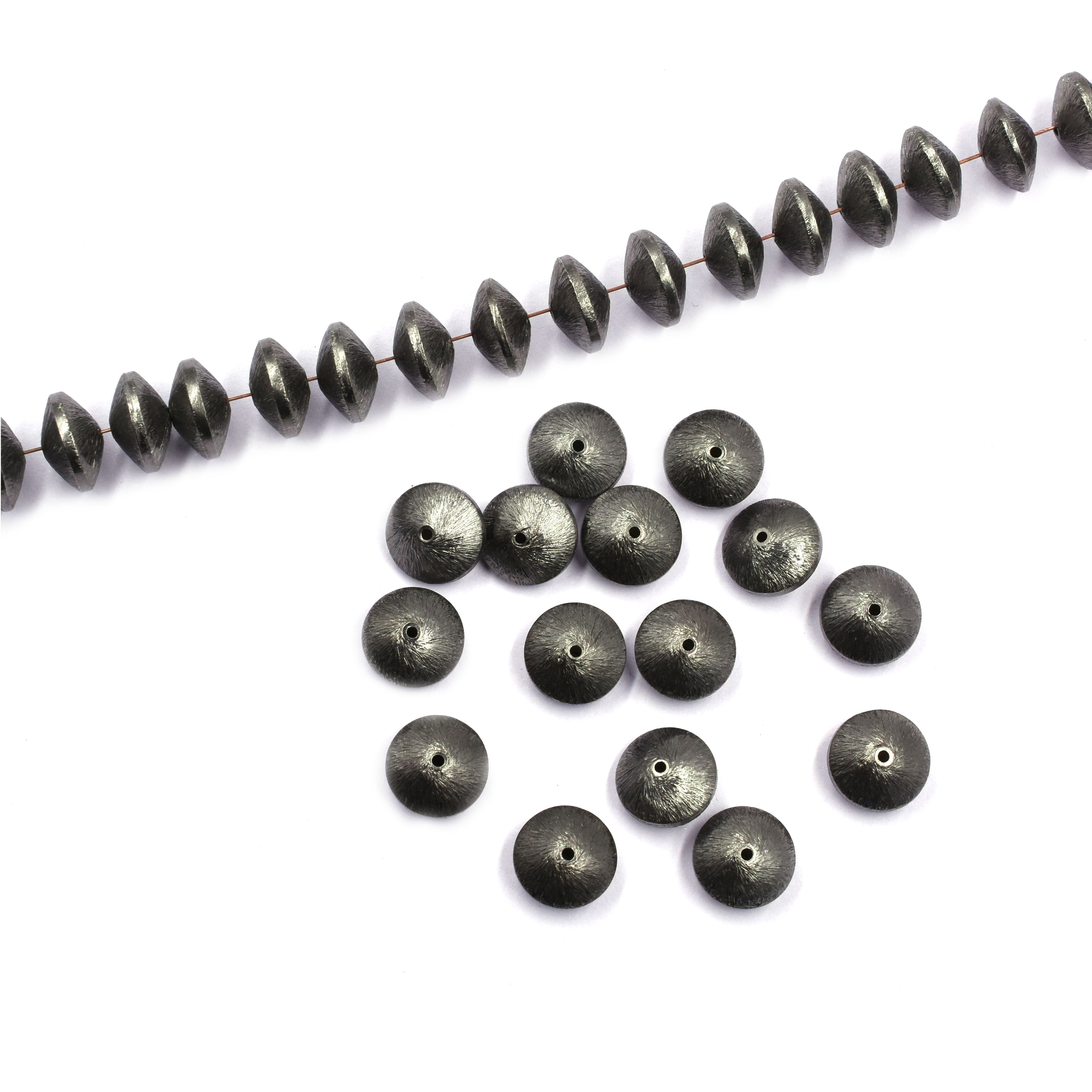 12mm Bicone Brushed Matte Finish Beads Black Finished Copper