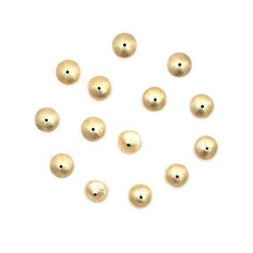 12mm Bicone Brushed Matte Finish Beads Gold Plated Copper