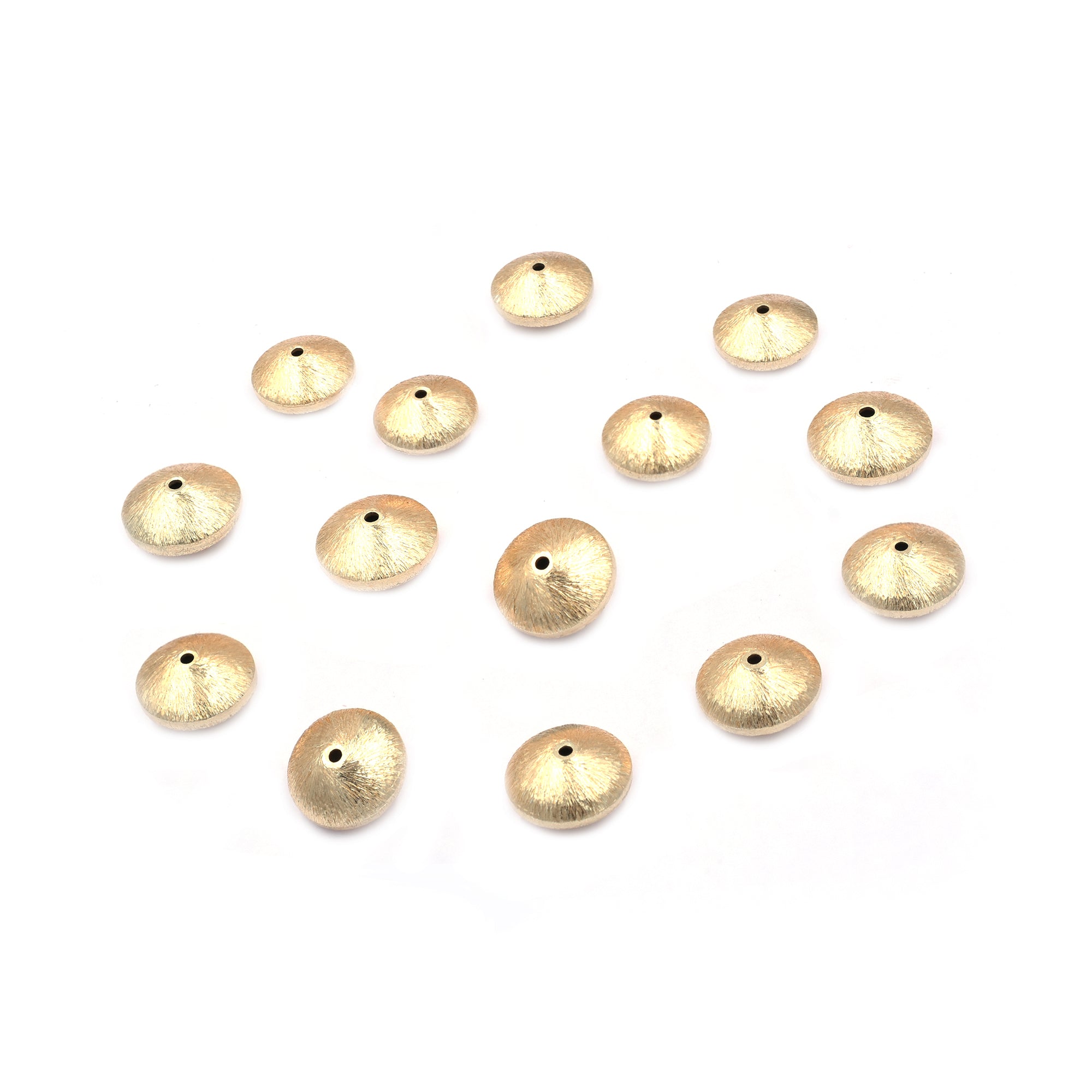 12mm Bicone Brushed Matte Finish Beads Gold Plated Copper