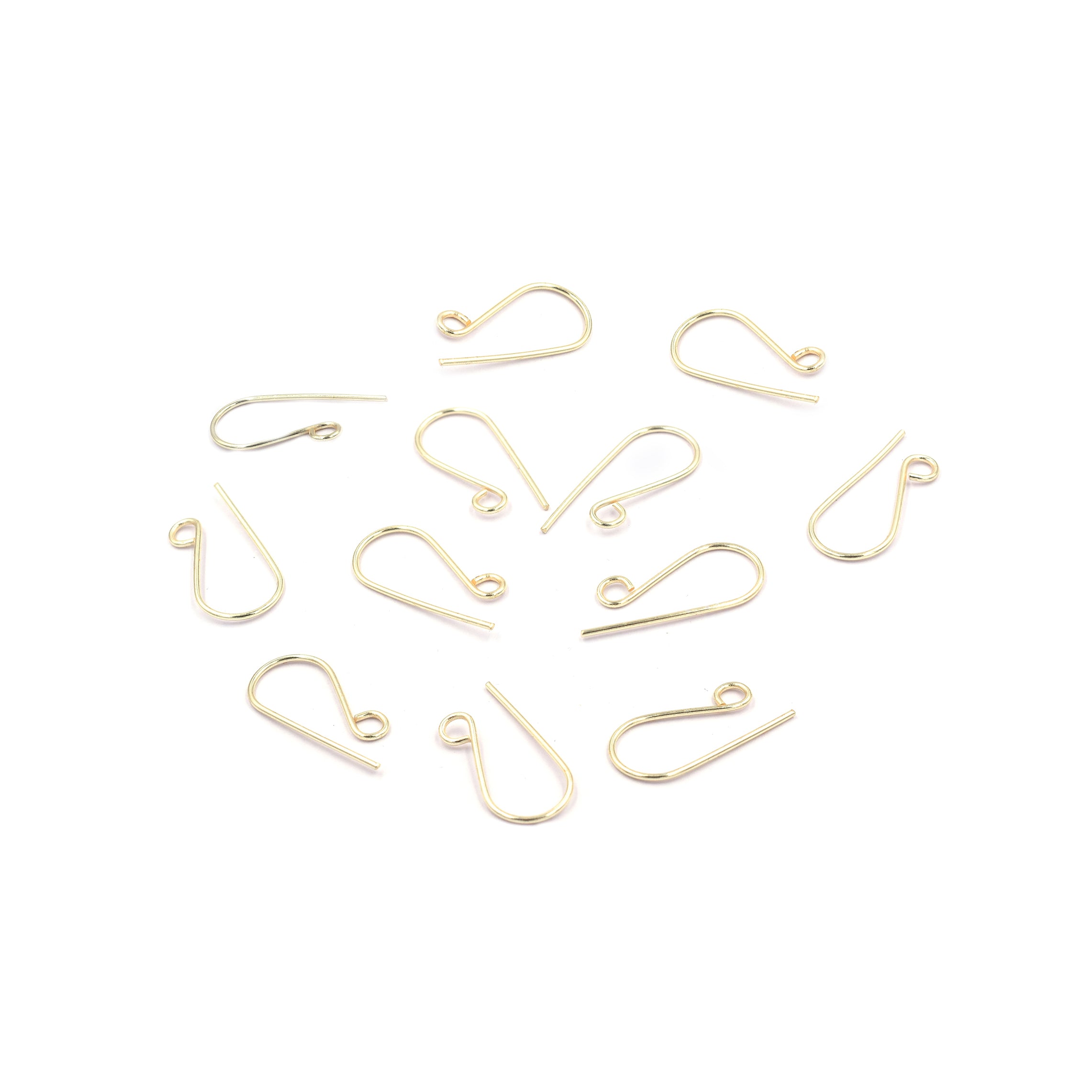 20mm Long Pair Ear Wire Gold Plated Copper