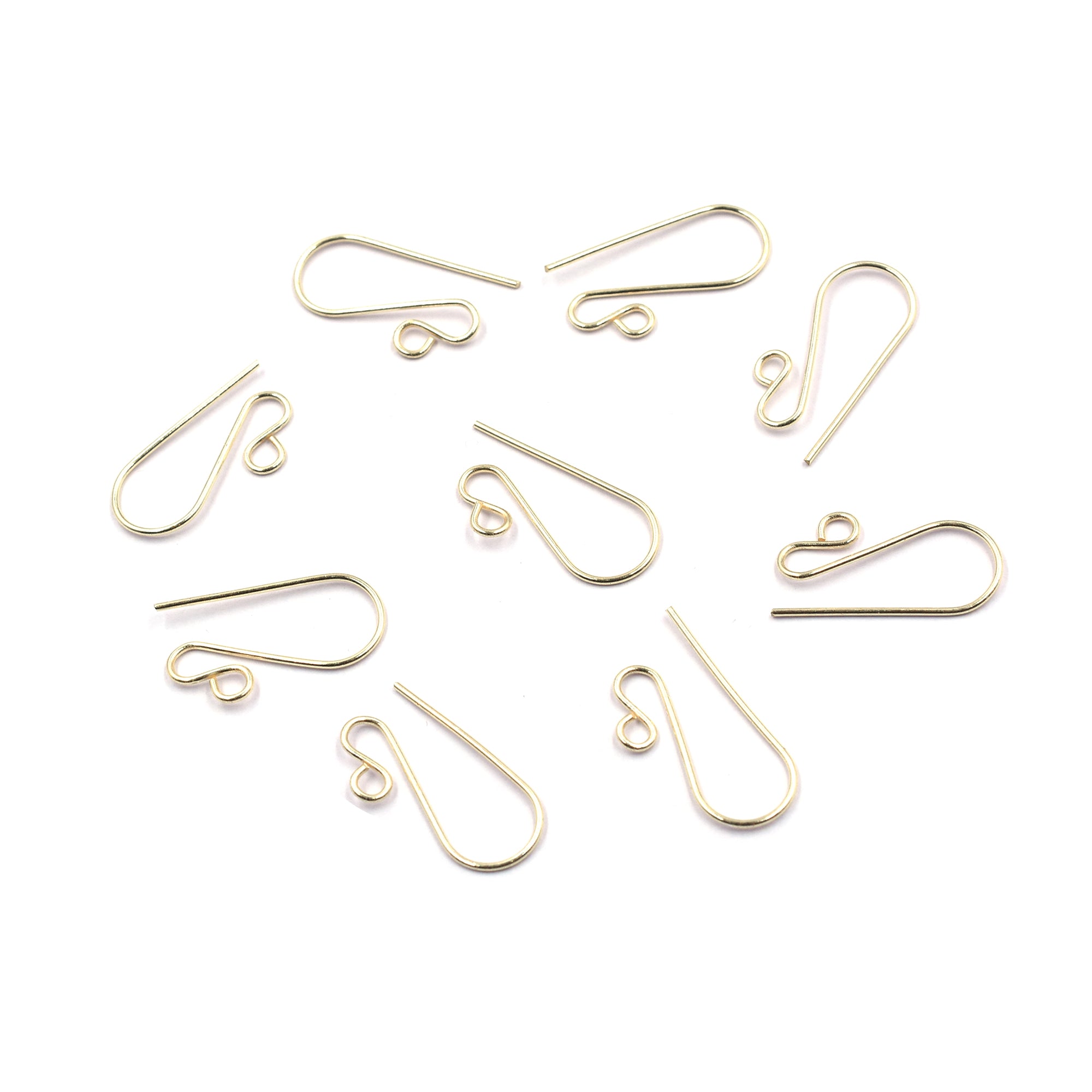 24mm Long Pair Ear Wire Gold Plated Copper