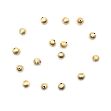 6mm Balls Brushed Matte Finish Beads Gold Plated Copper