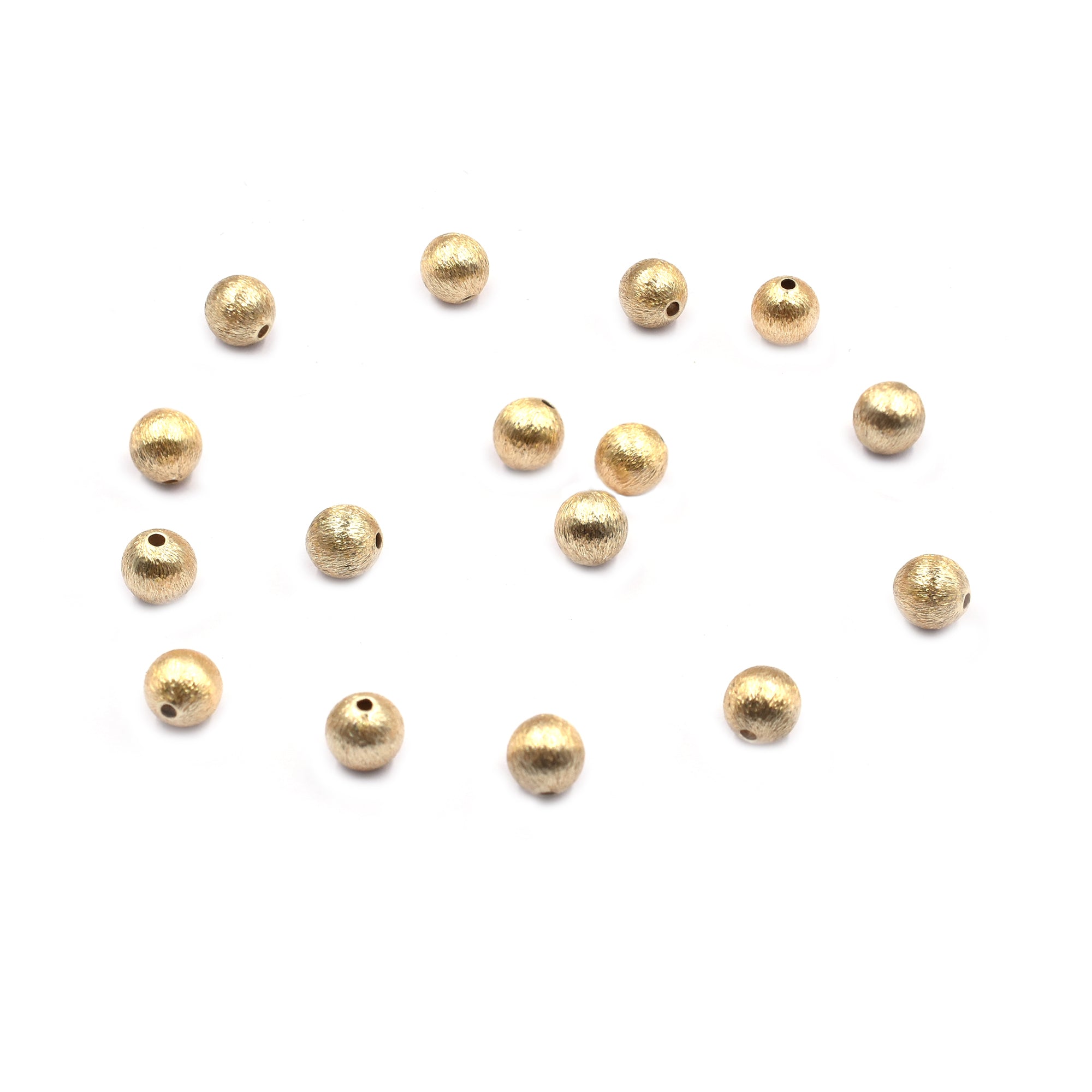 6mm Balls Brushed Matte Finish Beads Gold Plated Copper