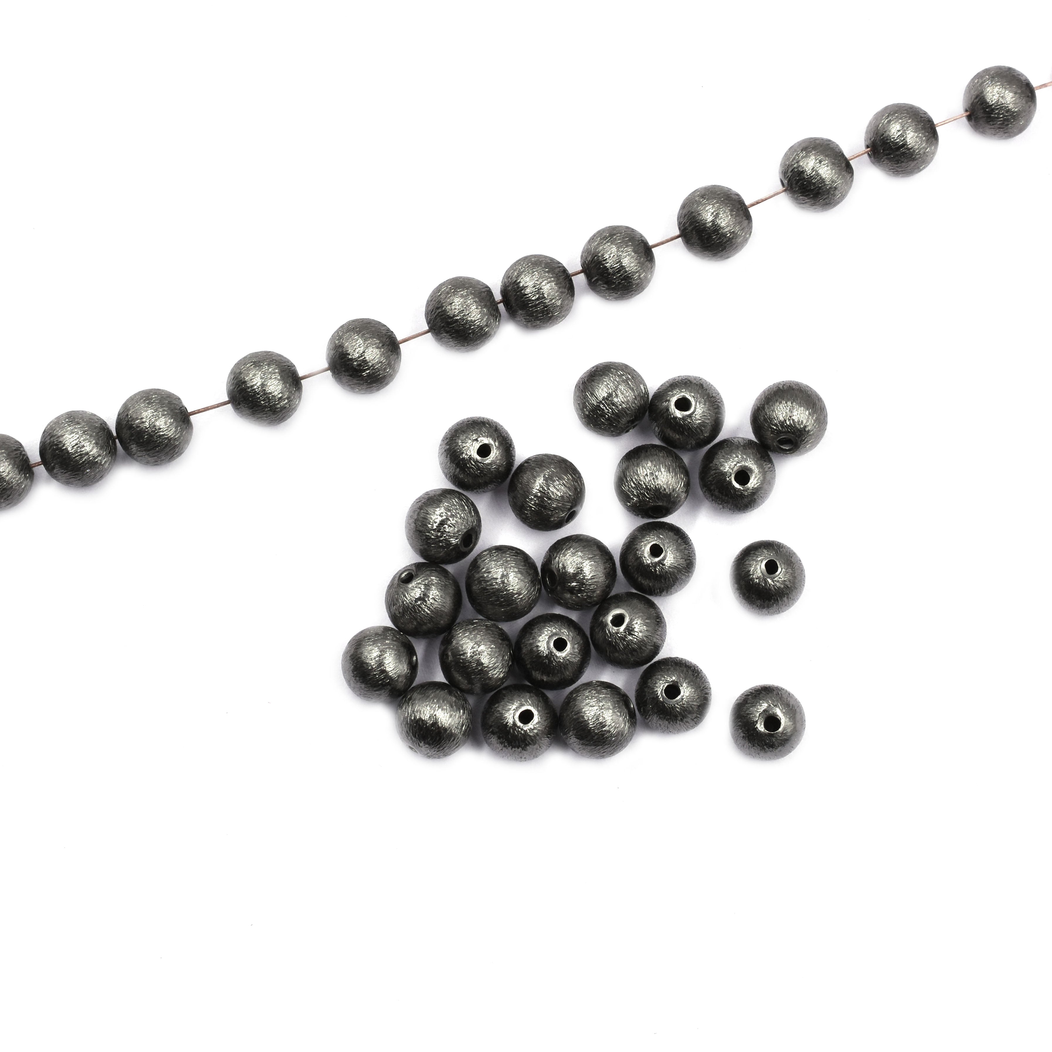 8mm Balls Brushed Matte Finish Beads Black Finished Copper