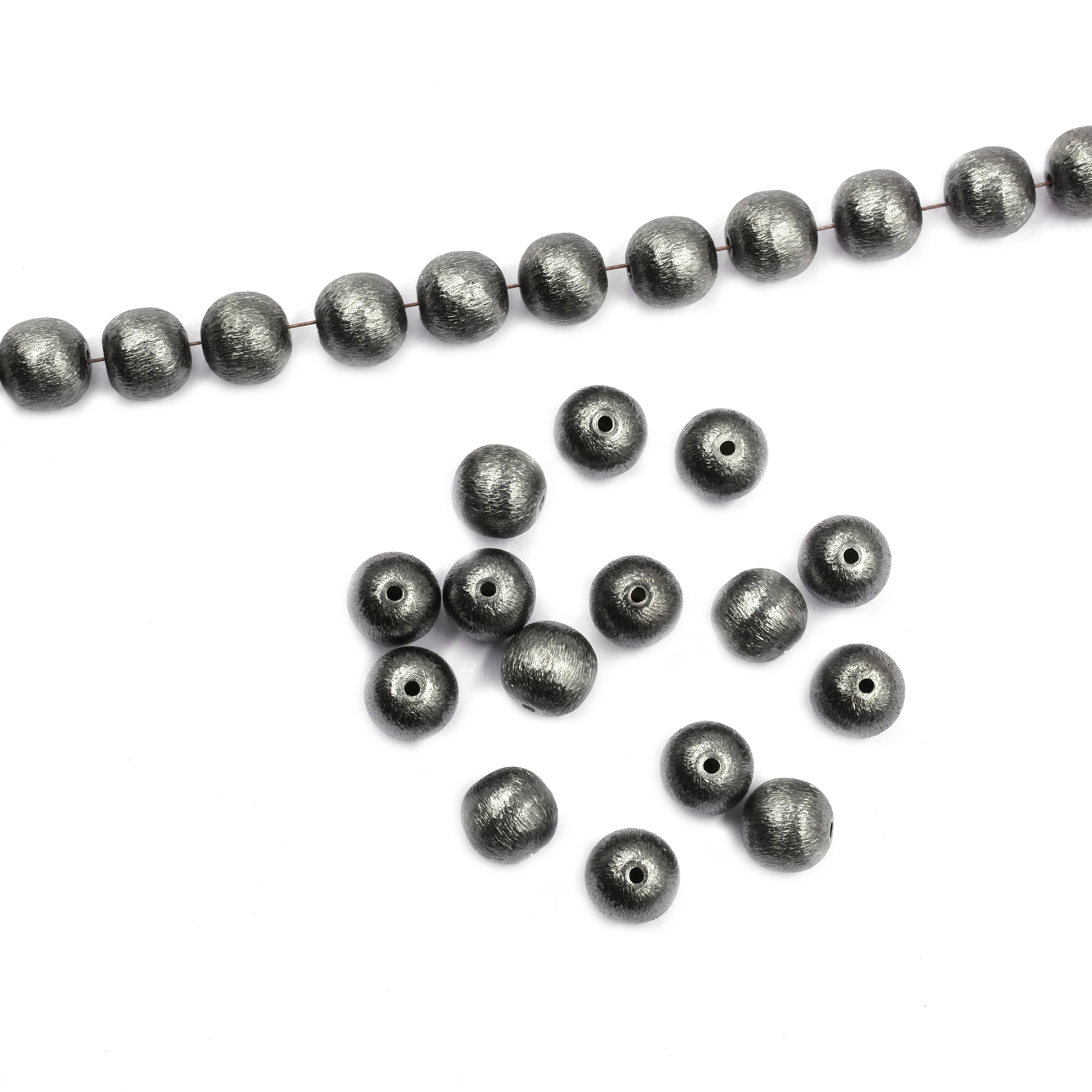 10mm Balls Brushed Matte Finish Beads Black Finished Copper