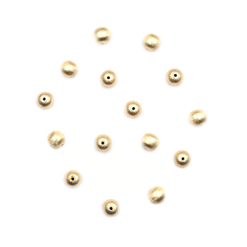 10mm Balls Brushed Matte Finish Beads Gold Plated Copper