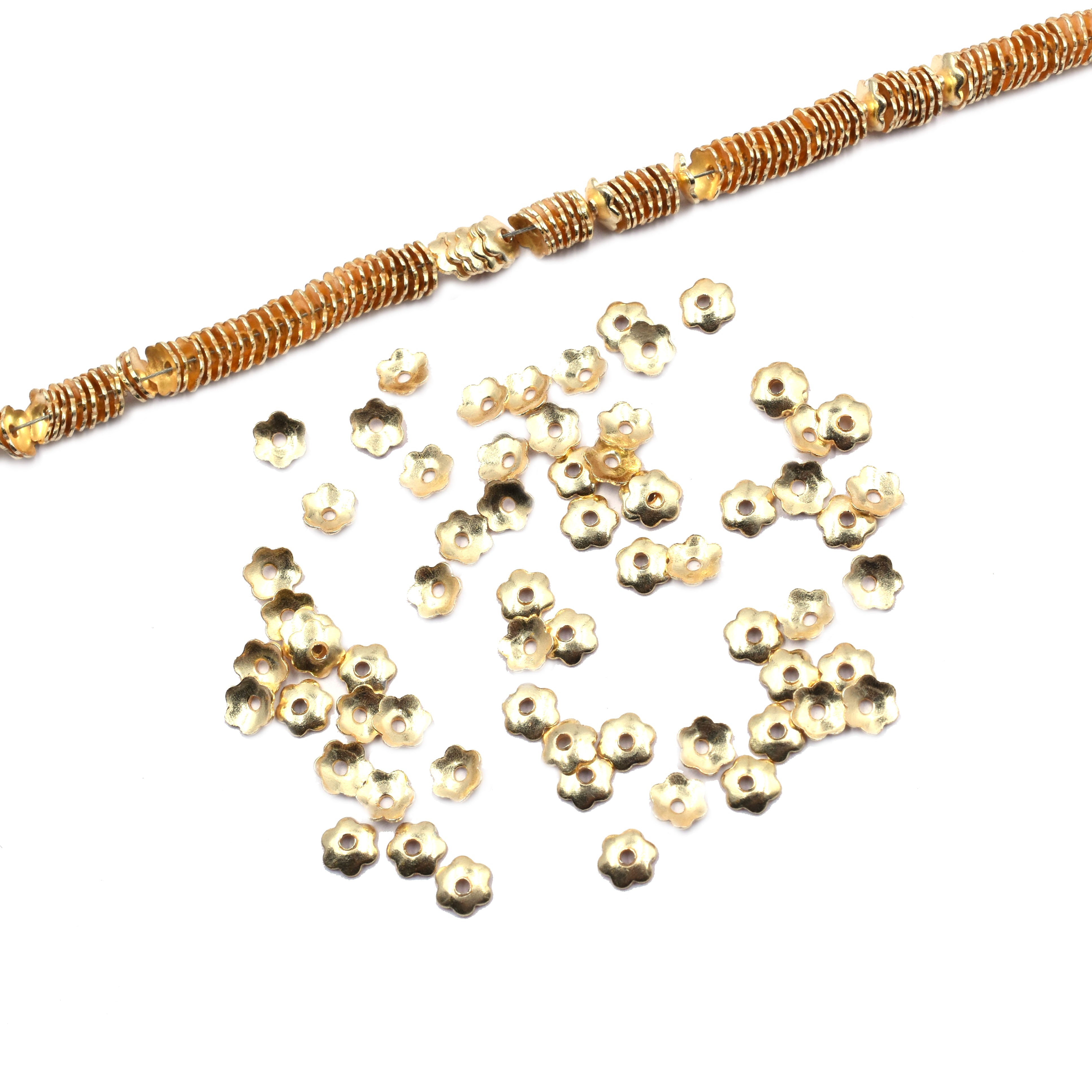 5mm Half Cap Beads Gold Plated Copper