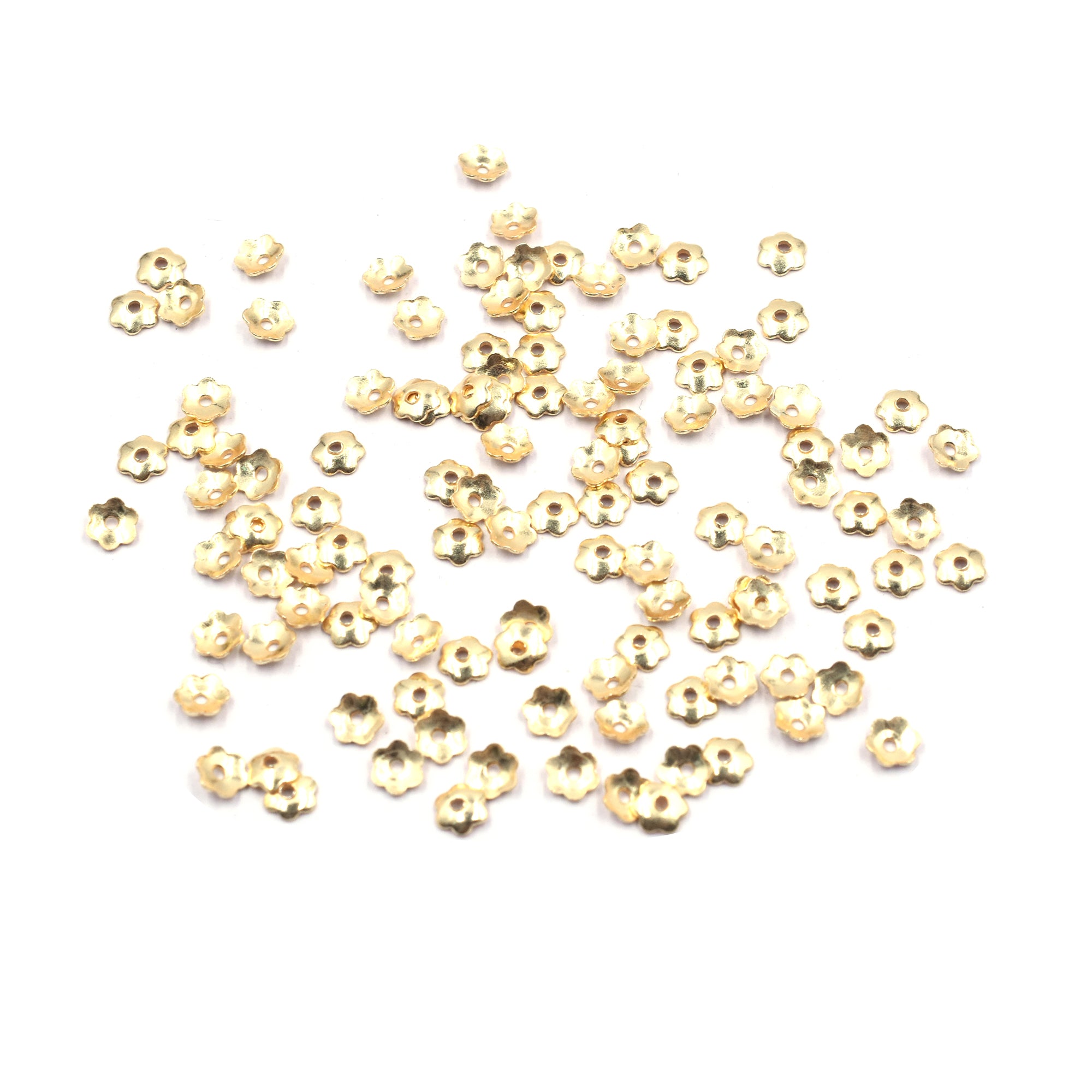 5mm Half Cap Beads Gold Plated Copper